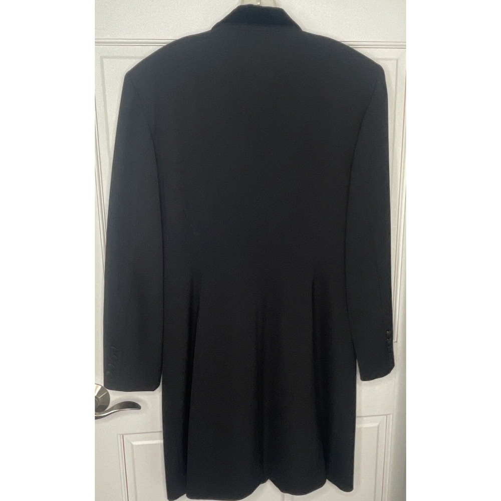 Vintage EXPRESS Long Wool Tailored Coat Velvet Collar Women's M 90s Whimsigoth - Picture 7 of 15